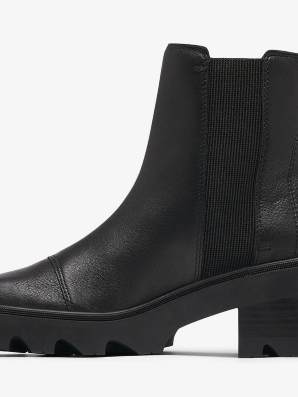 NWOT Sorel Black Leather Chelsea Lug Ankle Boots - Picture 8 of 8